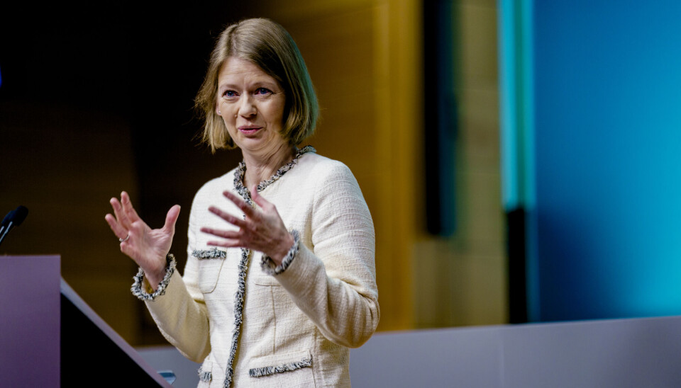 Sentralbanksjef Ida Wolden Bache, her under pressekonferansen med rentebeslutning og presentasjon av Pengepolitisk rapport tidligere. Foto: Stian Lysberg Solum / NTB