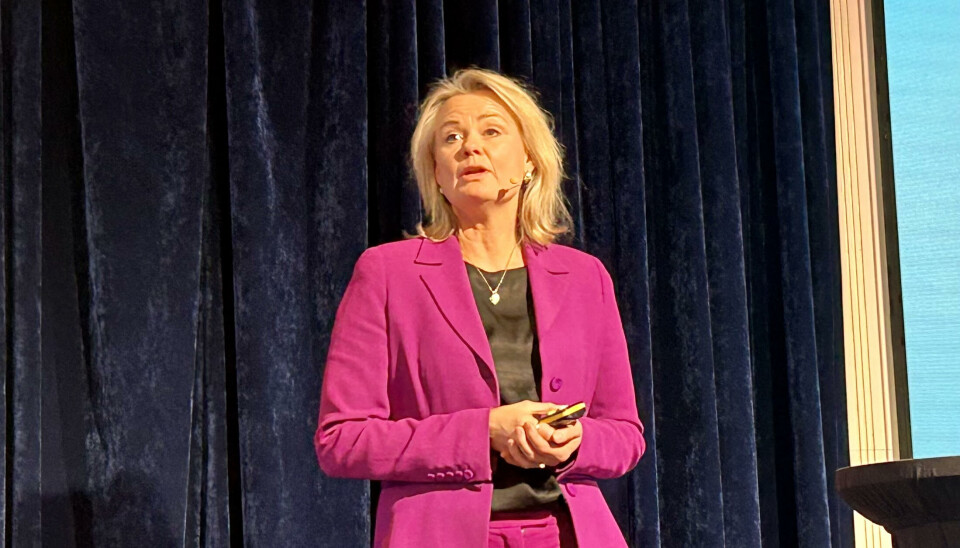 Leder for personmarked i DNB, Ingjerd Blekeli Spiten. Her fra Boligkonferansen i Oslo.