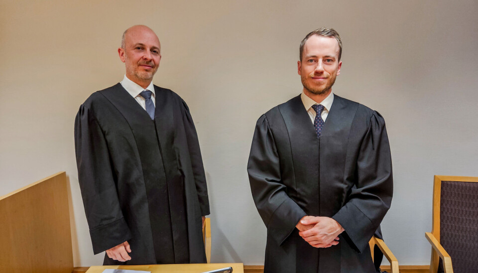 Halvor Manshaus og Andreas Johansen er advokatene til Tietoevry i rettssaken mot Sparebank 1 Utvikling.