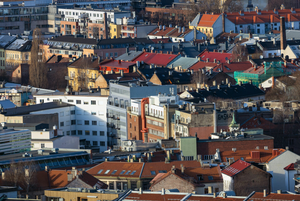 Utsnitt av boliger i Oslo sentrum.