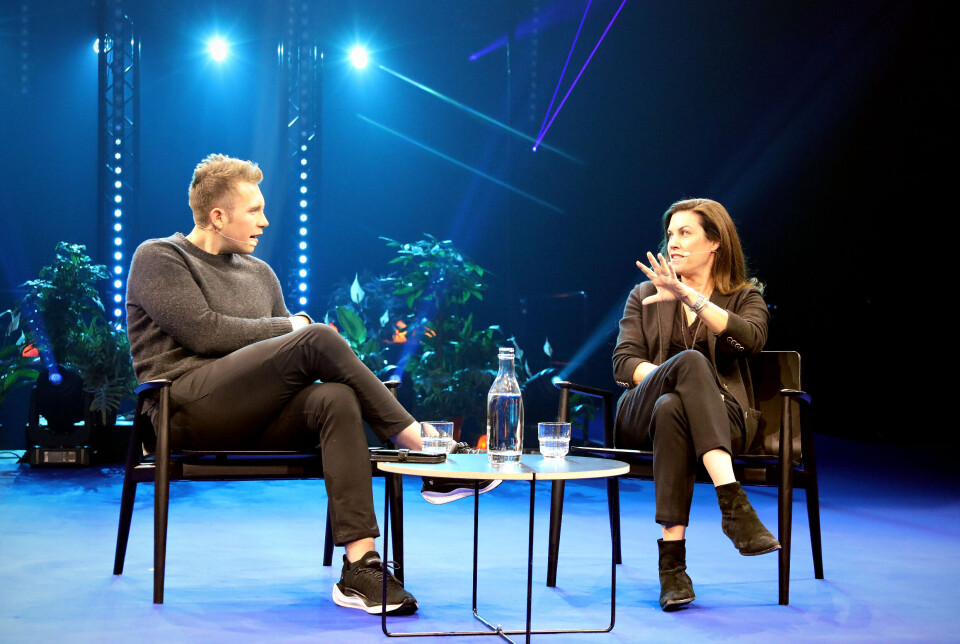 Claire Hughes Johnson i Stripe på Slush-konferansen, intervjuet av Harry Stebbings fra 20VC.