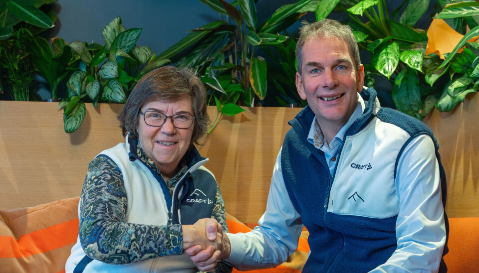 Turid Grotmoll, konsernsjef i Fremtind, og Sverre V. Kaarbøe, styreleder i Eika Forsikring.