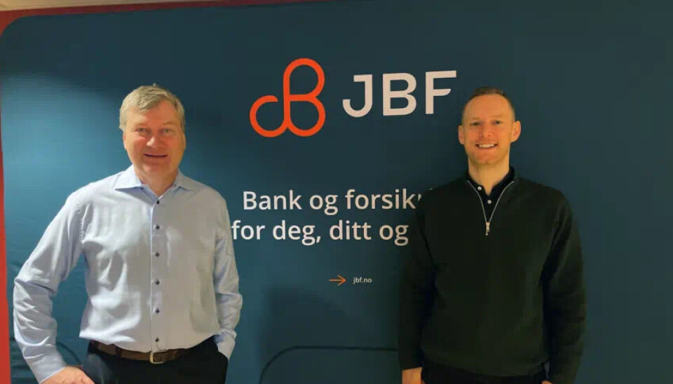 Konsernsjef Helge Dalen og markedsdirektør Ole Gjuv Pedersen fra presentasjonen av JBFs nye profil i januar.