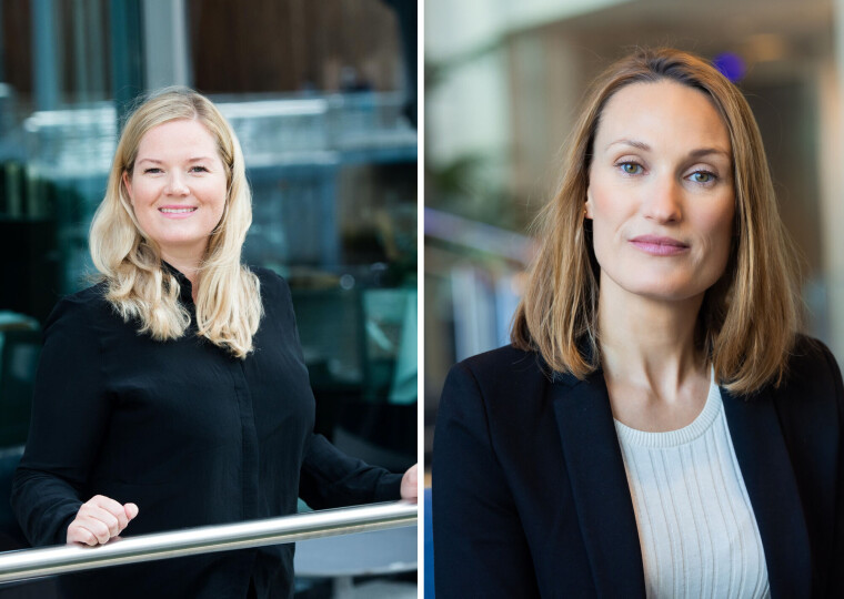 Silje Linnerud Næss (t.v.) er ny kommunikasjonsdirektør i Danske Bank Norge, og Anna-Lena Nordling tiltrer i disse dager som pressesjef.