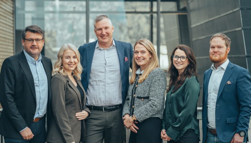 Ledergruppen i det sparebankenes nye kredittselskap. Fra venstre: Terje Gromholt, Astrid Kvernes Hyldmo, Ronny Smolan, Marianne Nordløkken, Marthe Aasheim Juul og Thomas Wivestad.