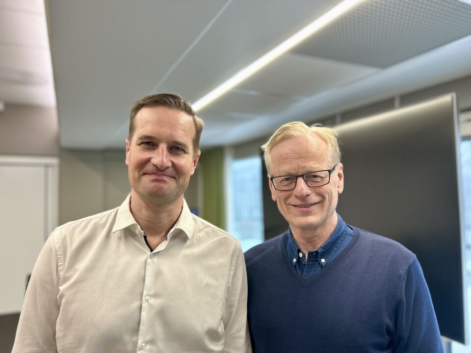 Fagdirektør Henrik Andersen (til venstre) og direktør for bank og kapitalmarked Erik Johansen i Finans Norge.