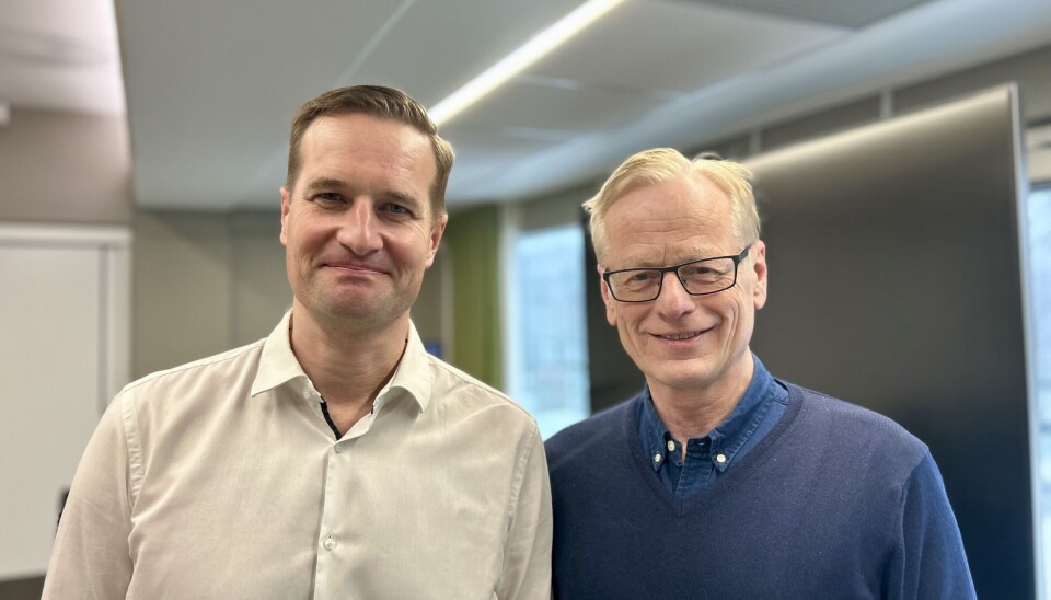 Fagdirektør Henrik Andersen (til venstre) og direktør for bank og kapitalmarked Erik Johansen i Finans Norge.