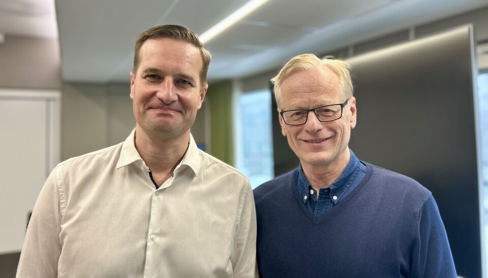 Fagdirektør Henrik Andersen (til venstre) og direktør for bank og kapitalmarked Erik Johansen i Finans Norge.