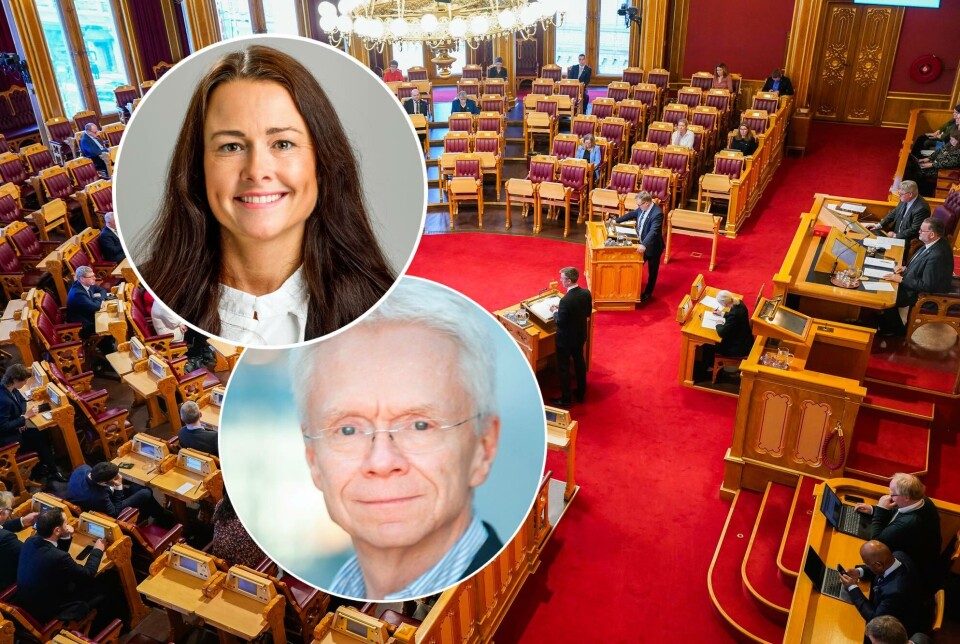 Therese Riiser, administrerende direktør i Sparebankforeningen, og Tore Bråthen, leder for Sparebankutvalget.