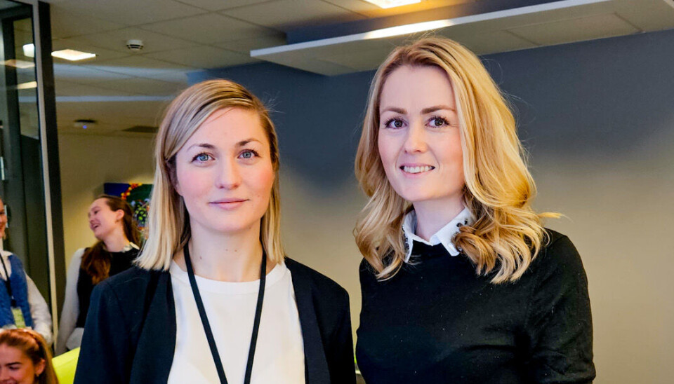 Direktør for rådgiverflater og depotservice i Eika, Hildegunn Winther (t.v.), og leder for kundeflatene i Eika, Johanne Seter Bråthe.