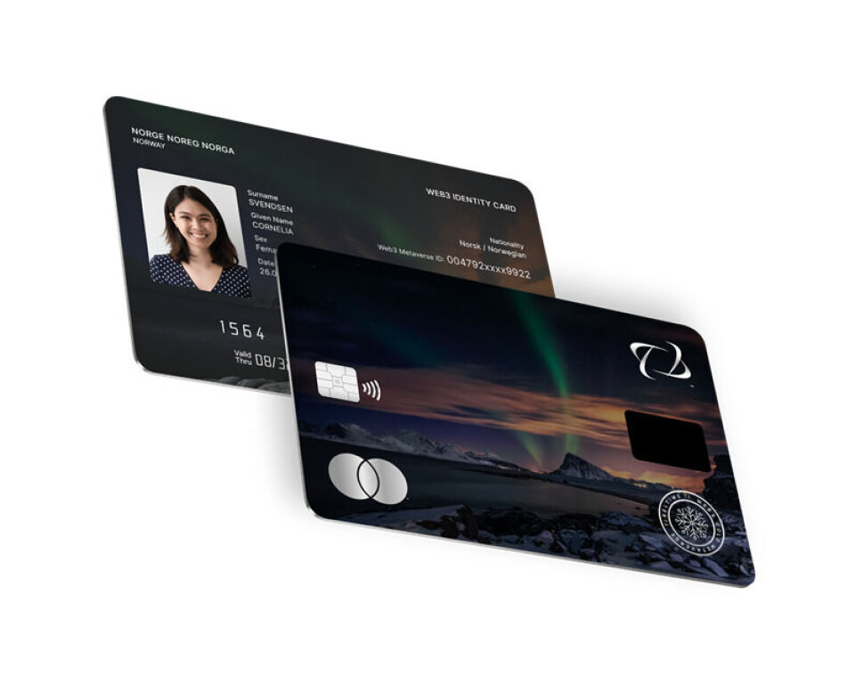 Illustrasjonsbilde: Dette er IDEX Biometrics og Reltime sitt biometriske Web3-, ID- og Betaling kort, som ble lansert i 2022.