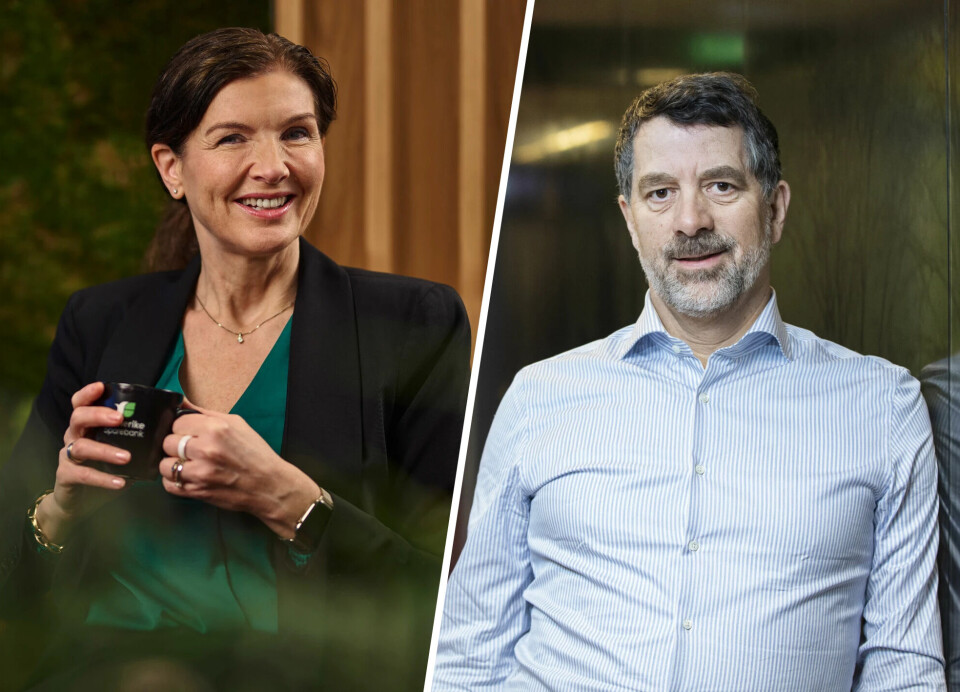 Administrerende banksjef i Romerike Sparebank, Siri Berggreen, og informasjonssjef Sigurd Ulven i Eika.