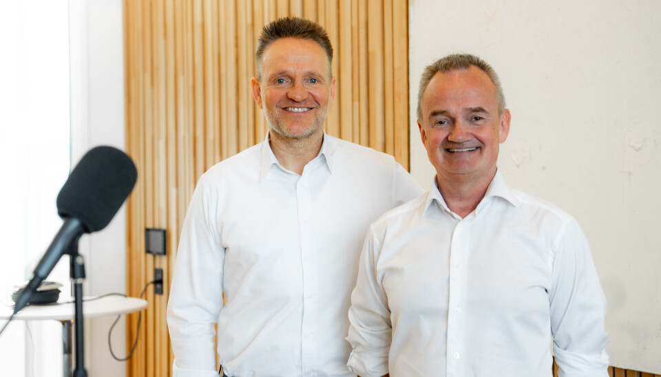 Konsernsjef i Sparebanken Vest, Jan Erik Kjerpeseth, og konsernsjef i Sparebank 1 SMN, Jan-Frode Janson.