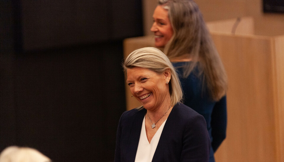 Kjerstin Braathen og finansdirektør Ida Lerner i bakgrunnen