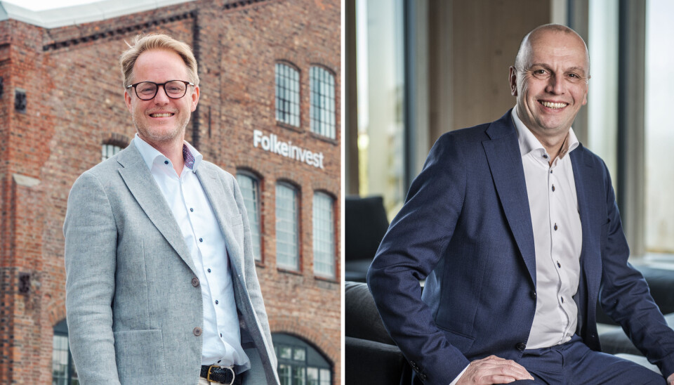 Øyvind Fries, daglig leder i Folkeinvestor og Glenn Sæther, konserndirektør Teknologiutvikling og Forretningsprosesser i Sparebank 1 SR-Bank.