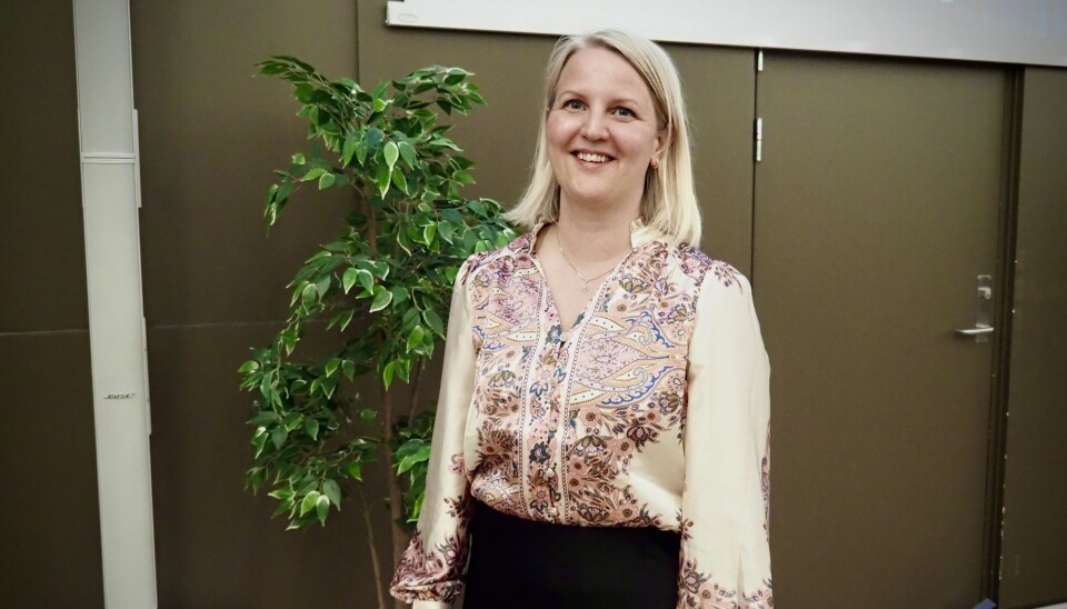 Line Asker, fagleder for bærekraft i DNB, på Bærekraftskonseransen 2024.
