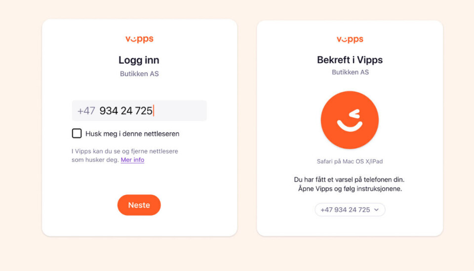 Vipps Logg inn blir betaltjeneste fra august.