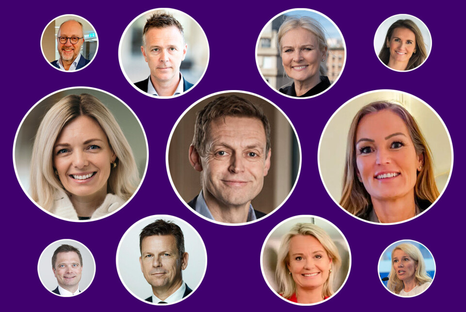 Toppraden fra venstre: Per Halvorsen, konsernsjef Sparebank 1 Sørøst-Norge, Roger Lund Antonesen, personmarkedssjef Sparebank 1 SR-Bank, Hege Toft Karlsen, konsernsjef Fremtind og Maria Ervik Løvold, konserndirektør personmarked DNB.
Midtraden fra venstre: Marianne Wik Sætre, plassjef DNB Bergen, Inge Reinertsen, finansdirektør Sparebank 1 SR-Bank, Trine Stangeland, administrerende direktør i Sandnes Sparebank.
Nederste rad fra venstre: Harald Espedal, investor og styreleder i Sandnes Sparebank, Arild Andersen, tidligere landssjef Handelsbanken Norge, Ingjerd Blekeli Spiten, tidligere konserndirektør personmarked DNB og Christine Sagen Helgø, tidligere ordfører i Stavanger for Høyre og nåværende utviklingsdirektør i investeringsselskapet Camar.