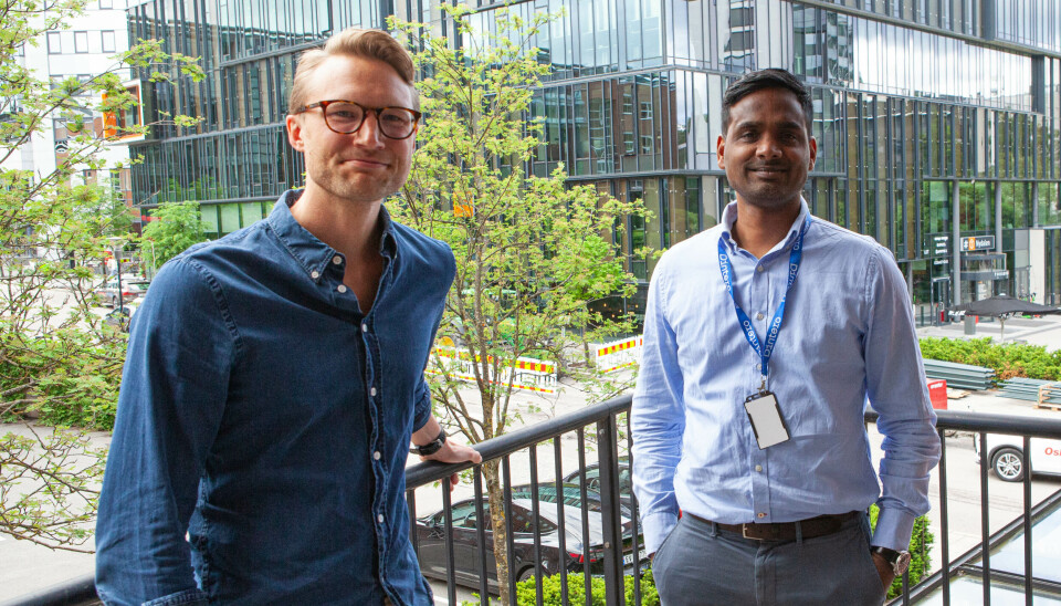 Dintero-sjef Daro Navaratnam (t.h) og hans svenske salgs- og markedssjef Ola Åkesson har lagt planene for en større svensk satsing.