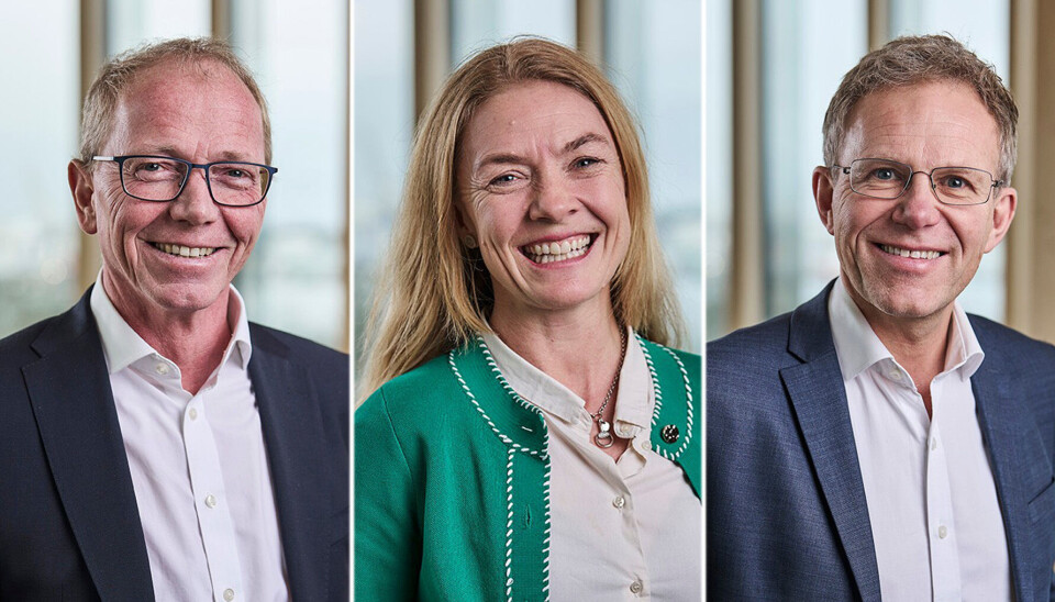 Ny konsernledelse i Sparebank 1 Sør-Norge (fra venstre): konserndirektør for risikostyring, Frode Bø, konserndirektør for compliance, Signe Helliesen, og konserndirektør for strategi og konserntjenester, Jan Friestad.