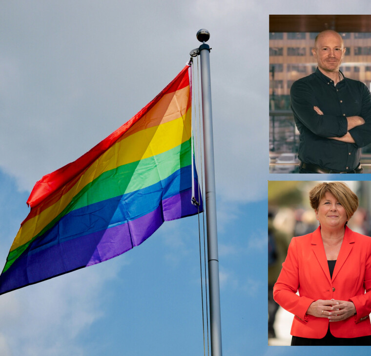 Pride-måneden juni har vært hektisk for SoMe-teamet til Norges største bank. Christer Kvamme, avdelingsleder i kundesenteret til DNB og Wenche Fredriksen, fagleder for mangfold og inkludering i DNB.