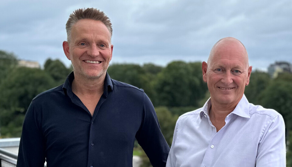 Konserndirektør Jan Erik Kjerpeseth i Sparebanken Vest og konserndirektør Geir Bergskaug i Sparebanken Sør.