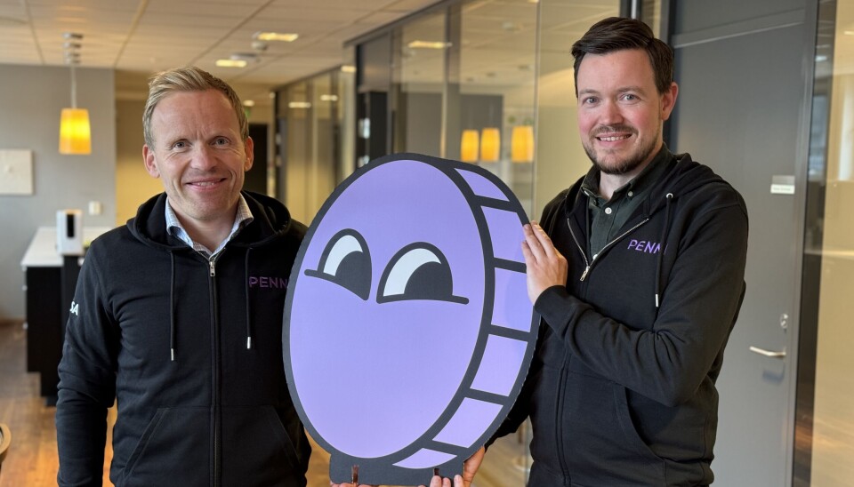 Administrerende banksjef Ola Jerkø (t.v.) og direktør kundeopplevelser Amund Tosterud varsler lansering av det nye digitalbankenkonseptet Penni.