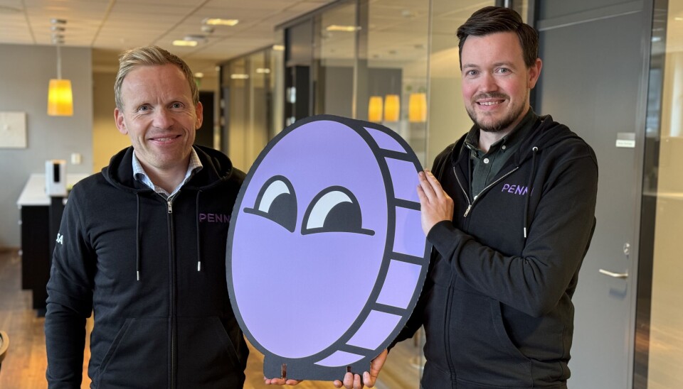 Administrerende banksjef Ola Jerkø (t.v.) og direktør kundeopplevelser Amund Tosterud varsler lansering av det nye digitalbankenkonseptet Penni.