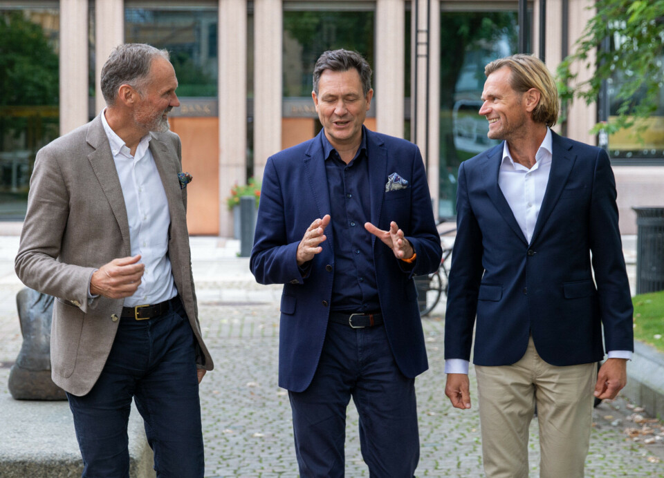 Klaus-Anders Nysteen, arbeidende styreleder, Bent Gjendem, administrerende direktør, Gustav Gotteberg, viseadministrerende direktør i Heder Bank (tidligere Mybank)
