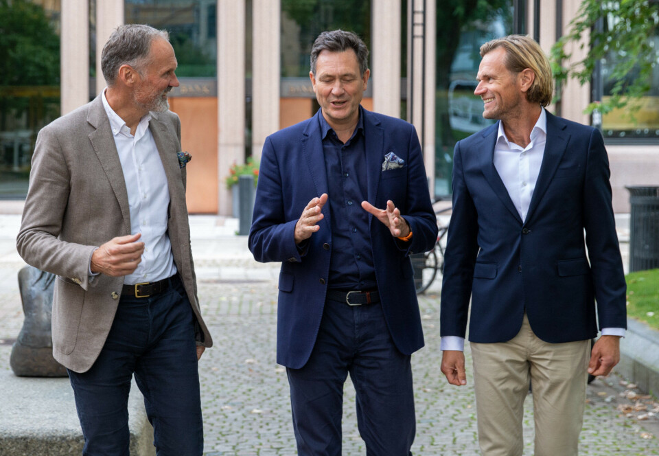 Hederlige karer. Klaus-Anders Nysteen, arbeidende styreleder (t.v.), Bent Gjendem, administrerende direktør, Gustav Gotteberg, viseadministrerende direktør har fått grønt lys til å forvandle Mybank til Heder Bank