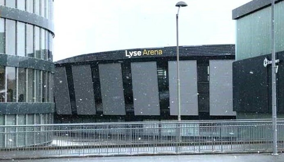 Tidligere SR-Bank Arena skal fremover hete Lyse Arena. Bildet er en illustrasjon - bankens logo er ikke byttet ut ennå.