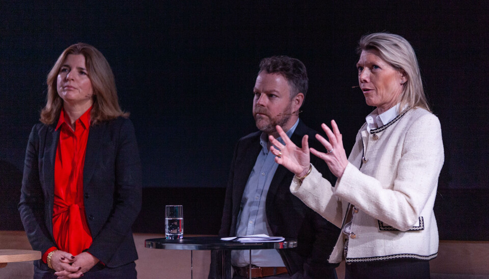 Nina Schanke Funnemark, skattedirektør i Skatteetaten. Torbjørn Røe Isaksen politisk redaktør i E24 og DNs konsernsjef Kjerstin Braathen bidro med mange poenger om tillit, samarbeid og deling av data på DNB-presentasjonen av rapporten «Finansiell Trygghet: Hvem kan vi stole på?»