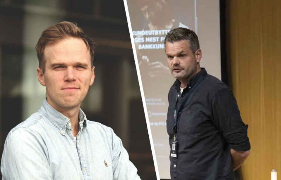 Leder for forskningsprosjektet, assistant professor, Joel W. Berge ved NHH, og kommersiell leder Eirik Bakke i Bulder.