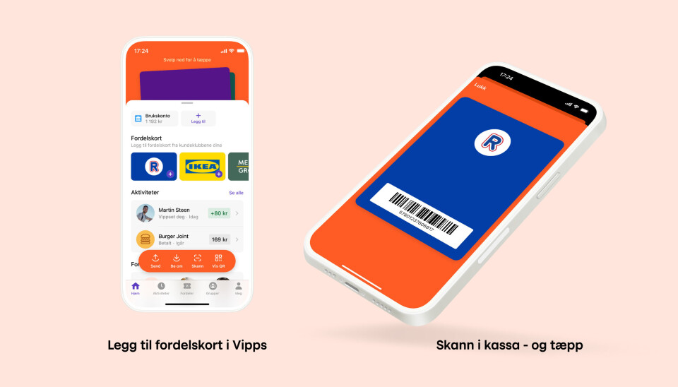 Rema og Ikea er to store selskaper som når flytter inn i Vipps-appen og gjør det mulig å skanne medlemskort for fordeler og tæppe for betaling i samtidig.