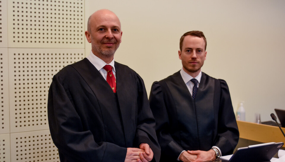 Halvor Manshaus og Andreas Johansen er advokatene til Tietoevry i rettssaken mot Sparebank 1 Utvikling.