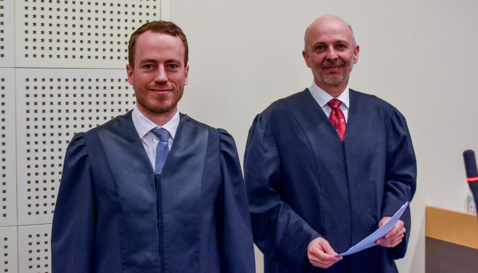 Andreas Johansen og Halvor Manshaus er advokatene til Tietoevry i rettssaken mot Sparebank 1 Utvikling.