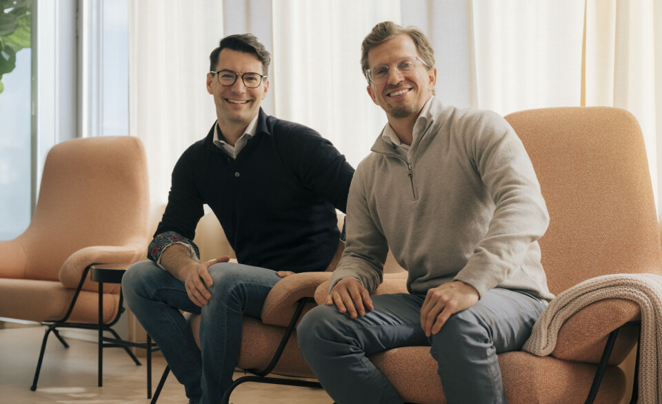 Philip Konopik, Sjef ofr Norden og Baltikum i Visa (t.v.), og Baltsar Sahlin, CEO i Mynt.