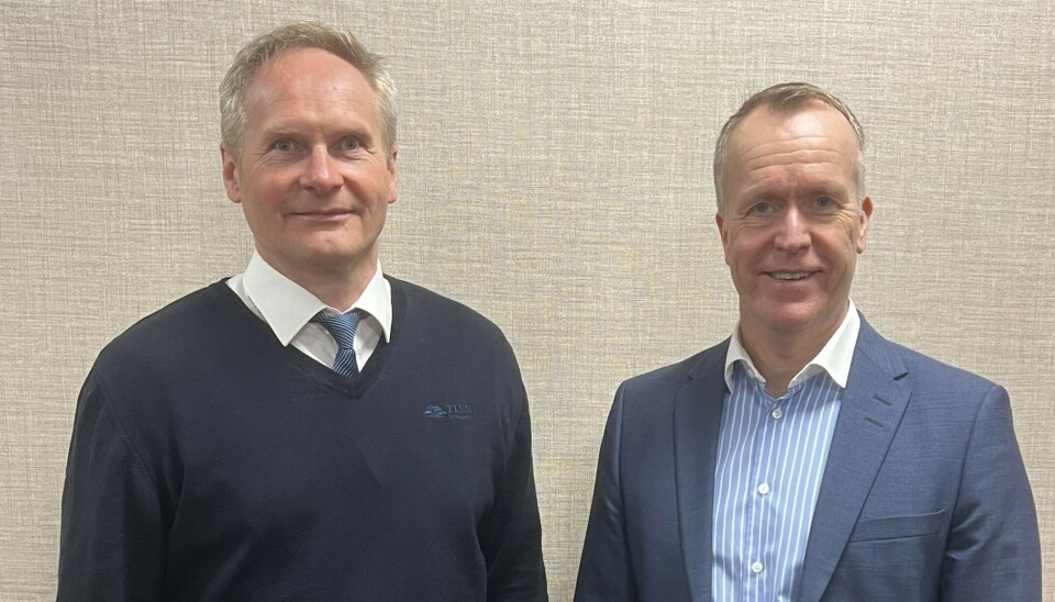 fusjon Banksjefene Svein Olav Gvammen og Hans Kristian Glesne i henholdsvis Tinn Sparebank og Skue Sparebank vil forene krefter.