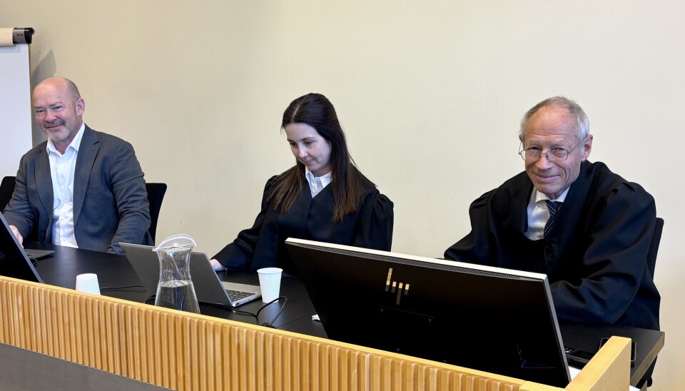 Trygge Barnehager i dag to i ankesaken mot Danske Bank. Her ved finansdirektør Helge Vegrim i Trygge Barnehager, rettslig medhjelper advokatfullmektig Siri Fjeldvær og advokat Nils-Henrik Petterson. Trygge Barnehager i dag to i ankesaken mot Danske Bank. Her ved finansdirektør Helge Vegrim i Trygge Barnehager, rettslig medhjelper advokat Siri Fjeldvær og advokat Nils-Henrik Petterson.