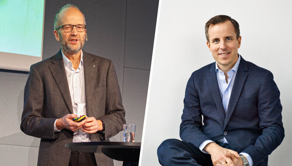 Eivind Gjemdal, adm. dir i Bits (t.v.) og Magnus Egeberg, adm. dir. i Mastercard Payment Services