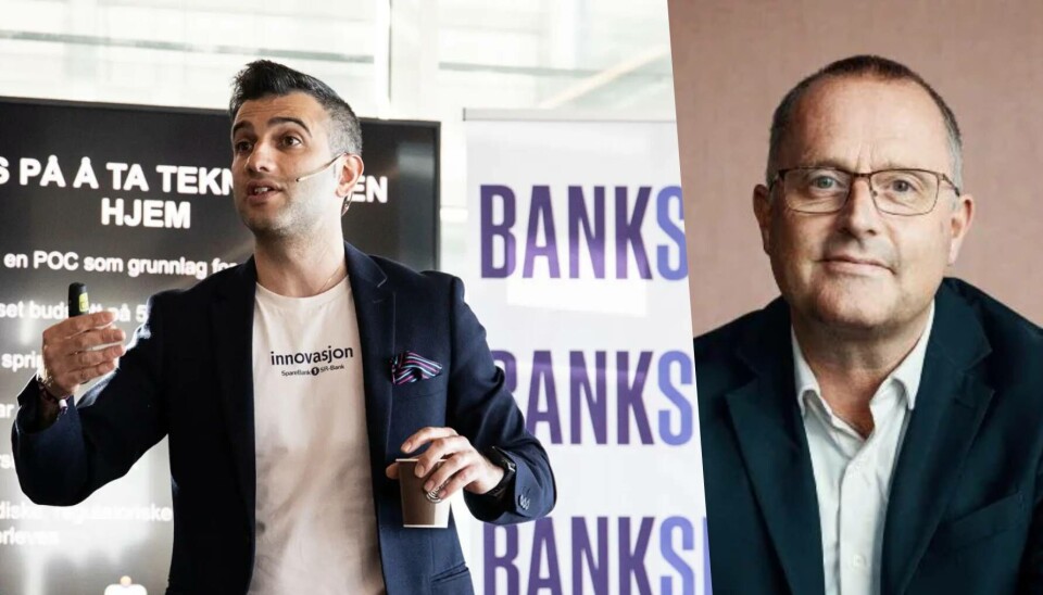 Fra v.: Direktør for Innovasjon og Partnerskap Ramtin Matin i Sparebank 1 Sør-Norge og partner og leder for Risk Services Lars Erik Fjørtoft i PWC.