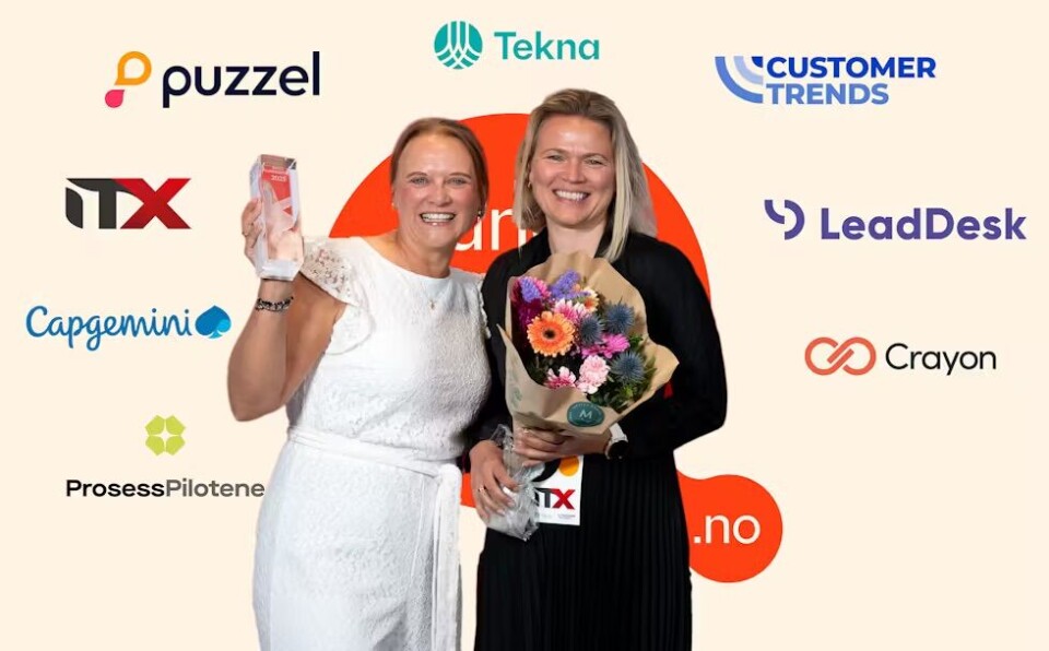 Direktør Hanne Balke i Eika Kundesenter og Nina Lybekk, leder strategi og forretningsutvikling fra sermonien.