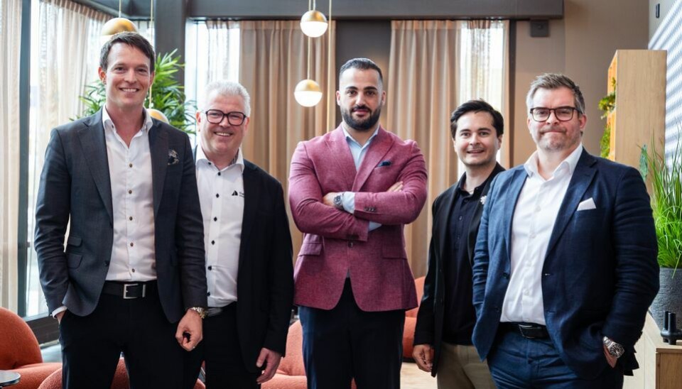 Fra venstre: Daniel Lanto (Partner Eie Trondheim), Tor Espnes (Adm. banksjef, Trøndelag Sparebank), Yasin Unal (Partner Eie Trondheim), Sebastian Johansen (Leder Forretningsutvikling og Merkevare, Trøndelag Sparebank) Andreas Forsell Lund (Daglig leder/Partner Eie Trondheim).