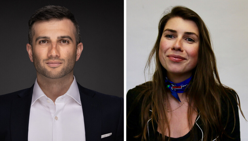 Ramtin Matin, direktør for Innovasjon og Partnerskap i Sparebank 1 Sør-Norge, og Matilde Slotte, produktområdeleder for digitalbank PM i Sparebank 1 Utvikling.