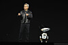 CEO Jensen Huang speaks beside a robot to conclude his keynote address of Nvidia GTC in San Jose, Calif., Monday, March 18, 2024. (AP Photo/Eric Risberg)