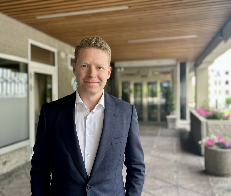 Daglig leder Morten Drægni i NFCERT, utenfor Finansnæringens hus.