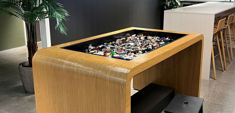 Lego-bord hos Nordea.