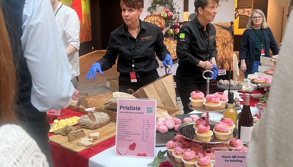 Valentines-feiring på kontoret hos Nordea.