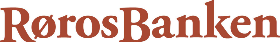 Rørosbankens nye logo får en kobberaktig rødvarge.