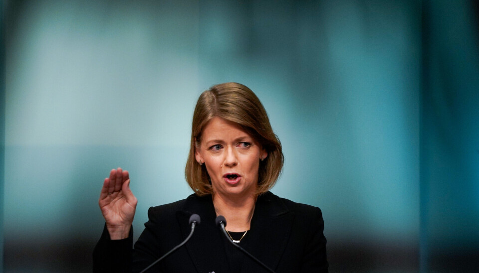 Sentralbanksjef Ida Wolden Bache holder pressekonferanse i forbindelse med Norges Banks rentebeslutning i september 2025.